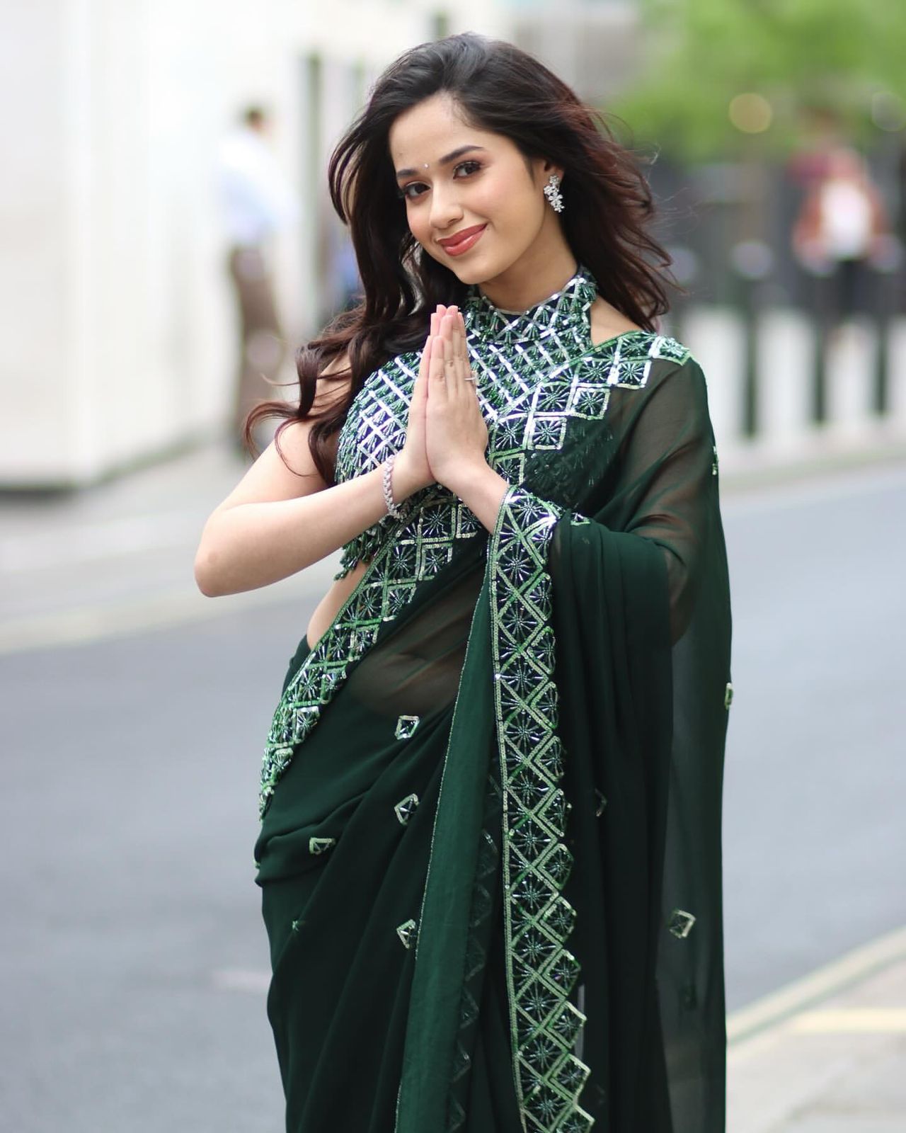 Bottle Green Soft Rangoli Silk Embroidery Work Saree