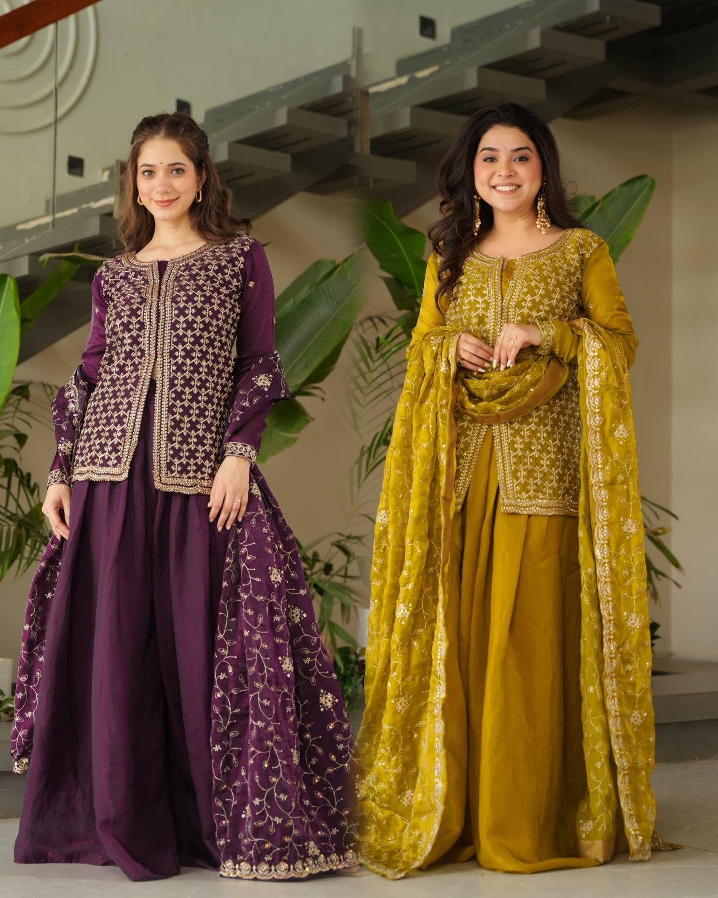 Mehendi Fendy Rich beads Embroidered Work Sharara set