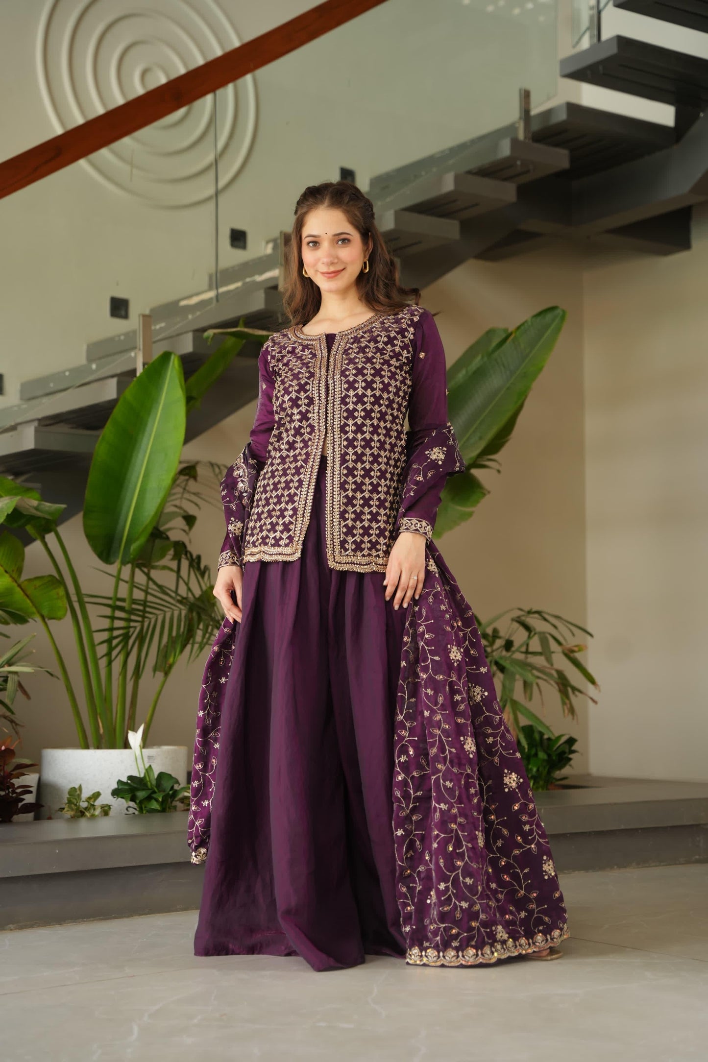 Mehendi Fendy Rich beads Embroidered Work Sharara set