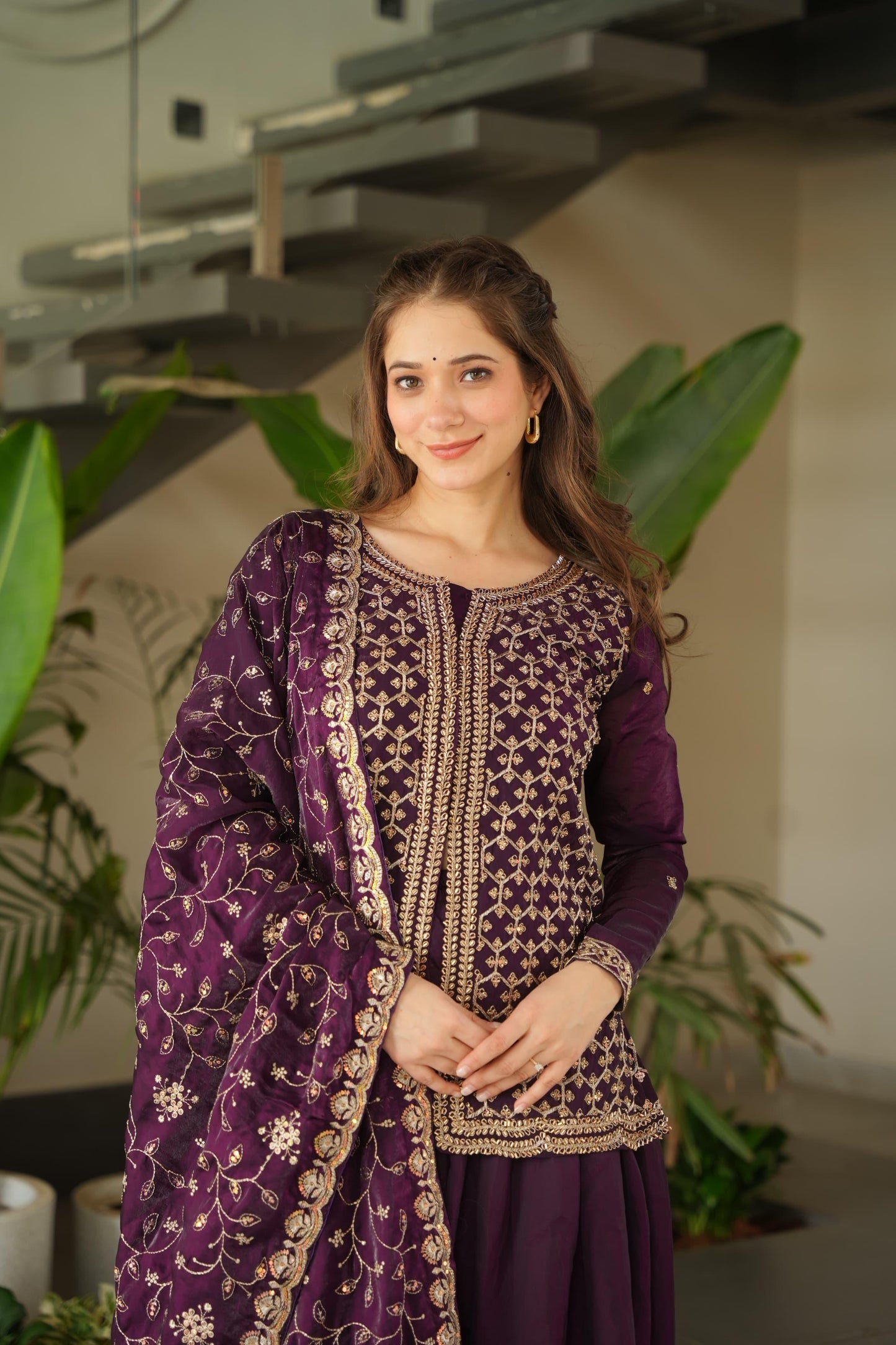 Mehendi Fendy Rich beads Embroidered Work Sharara set