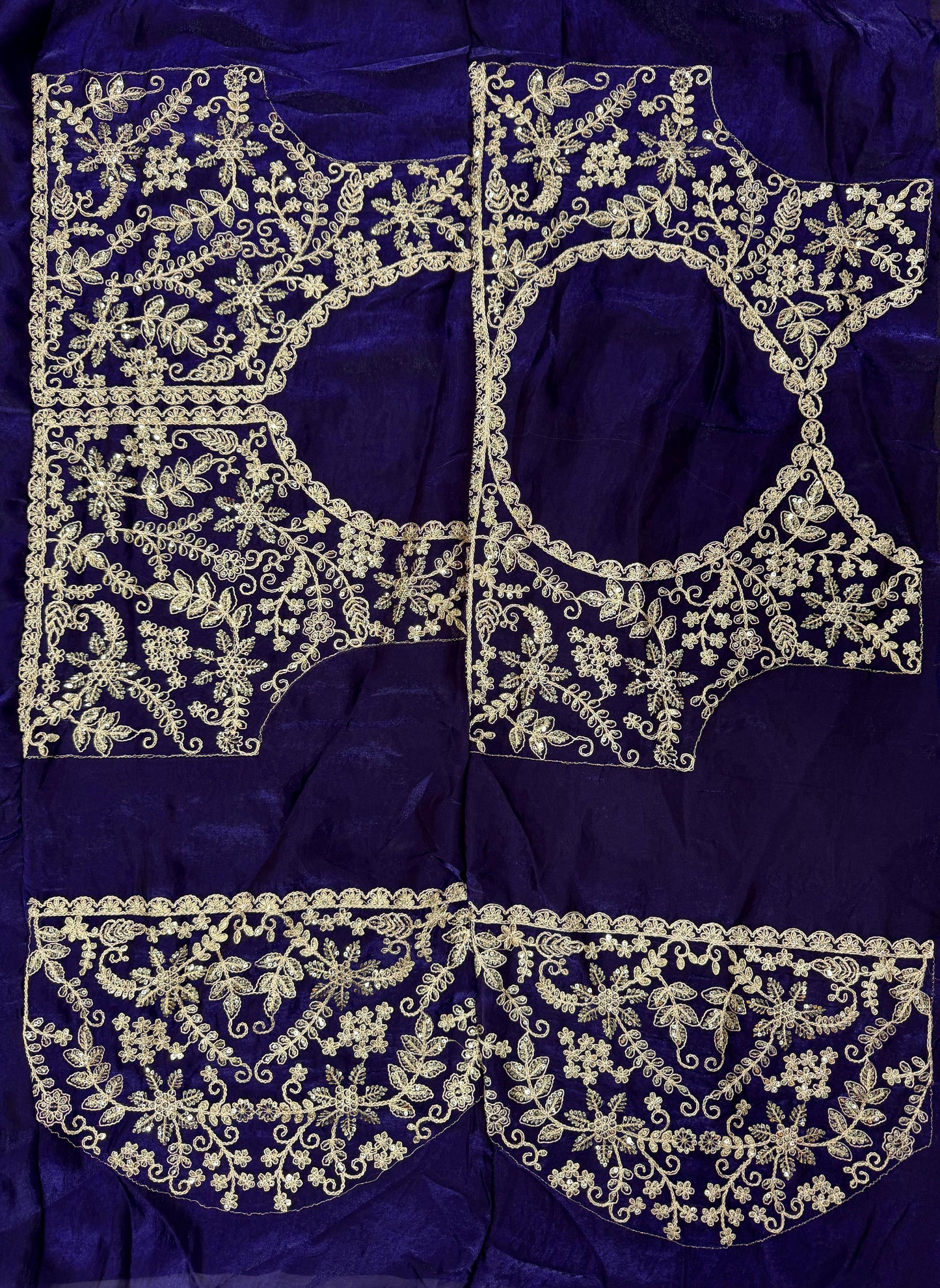 Purple Soft Space Silk Embroidery Border Work Saree
