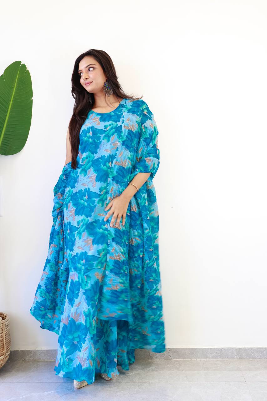 MODERN FUSION READY TO WEAR GOWN SAREE