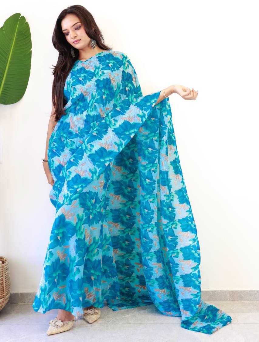 MODERN FUSION READY TO WEAR GOWN SAREE