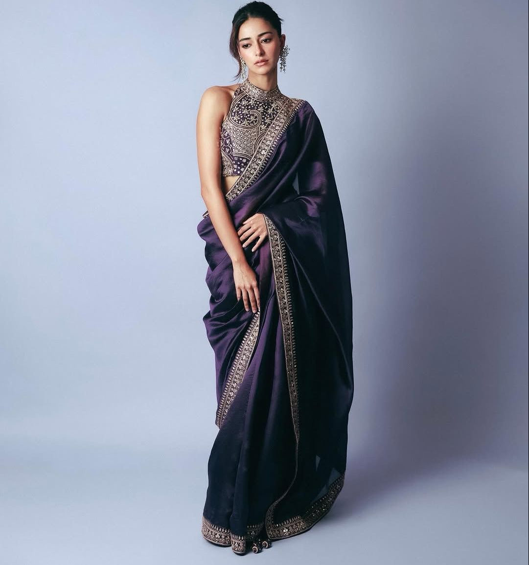 Glamour Gleam Jimmy Chu Saree with Thread & Sequins Work