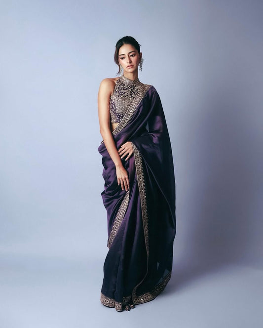 Glamour Gleam Jimmy Chu Saree with Thread & Sequins Work
