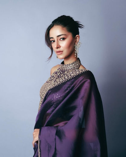 Glamour Gleam Jimmy Chu Saree with Thread & Sequins Work