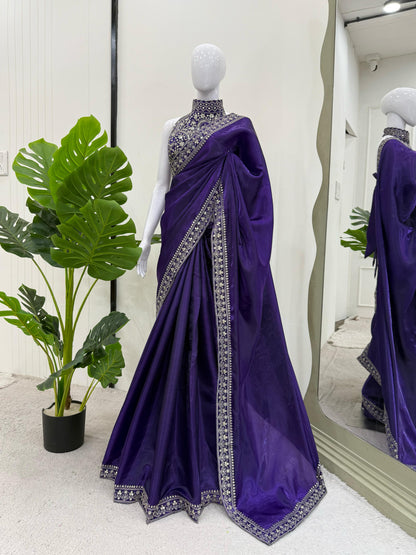 Glamour Gleam Jimmy Chu Saree with Thread & Sequins Work