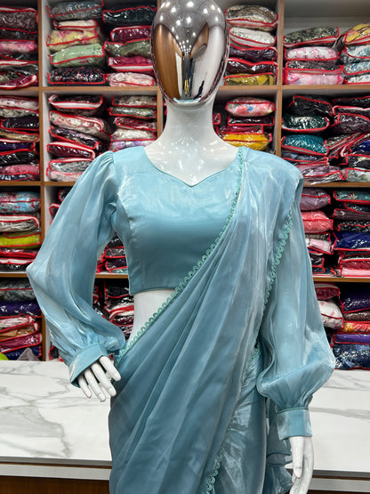 SKY BLUE COLOR JIMMY CHOO SAREE