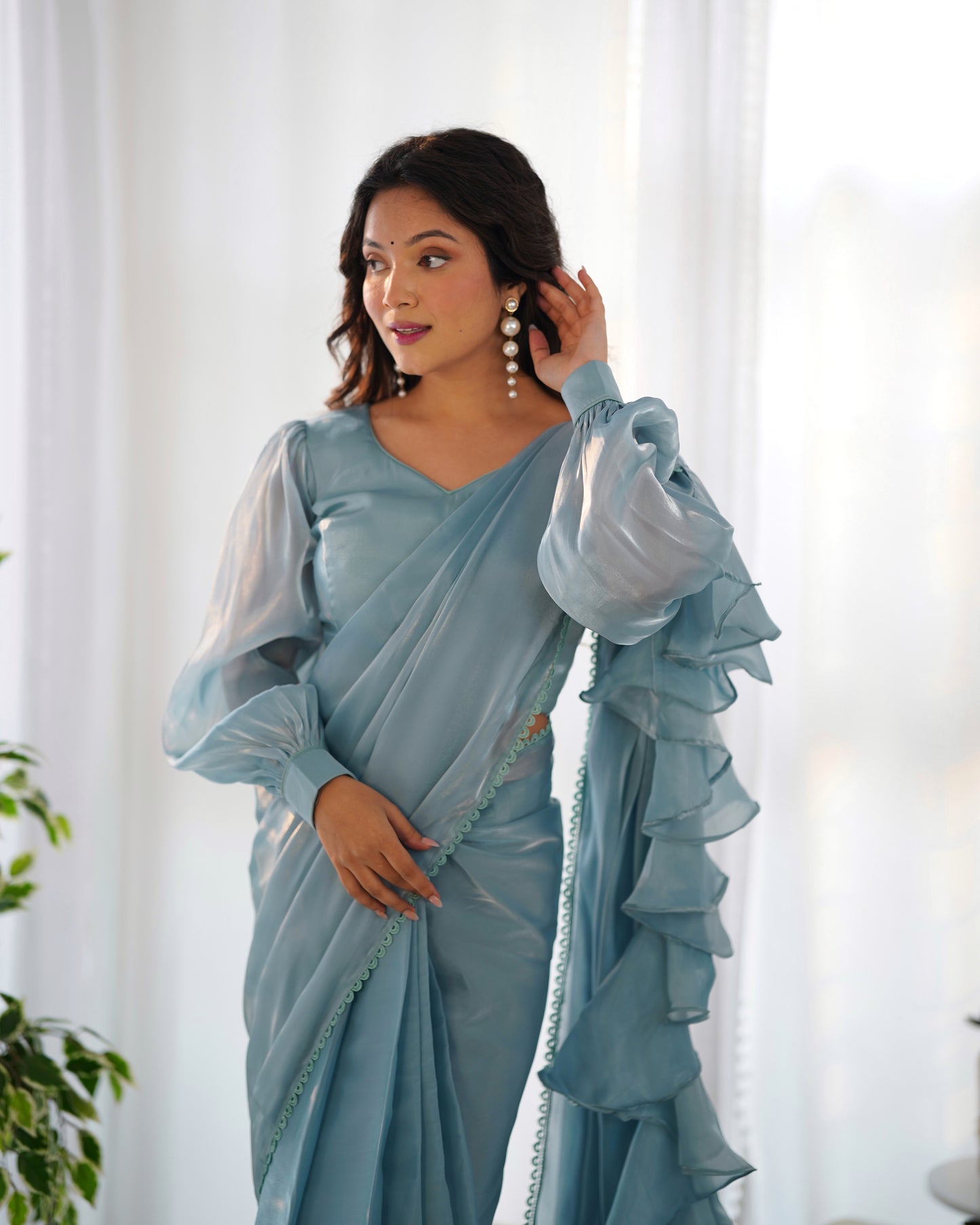 SKY BLUE COLOR JIMMY CHOO SAREE