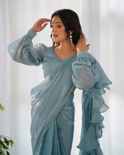 SKY BLUE COLOR JIMMY CHOO SAREE