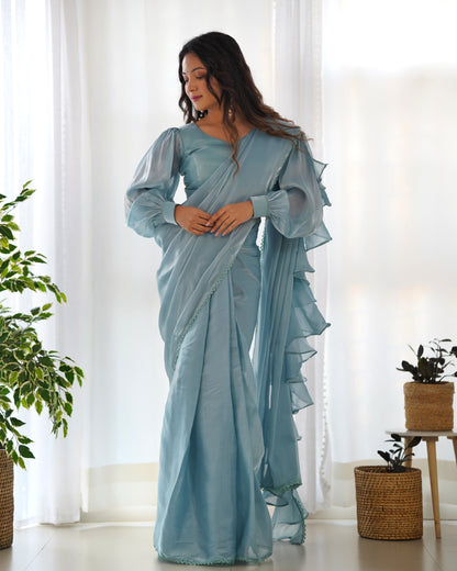 SKY BLUE COLOR JIMMY CHOO SAREE