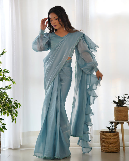 SKY BLUE COLOR JIMMY CHOO SAREE