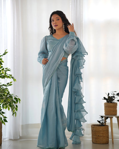 SKY BLUE COLOR JIMMY CHOO SAREE