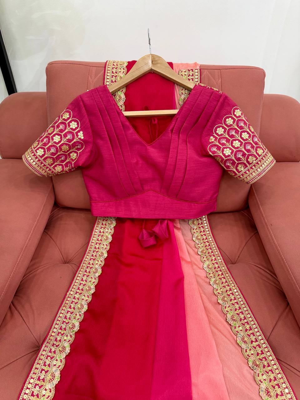 Sequined Grace Chinon Saree