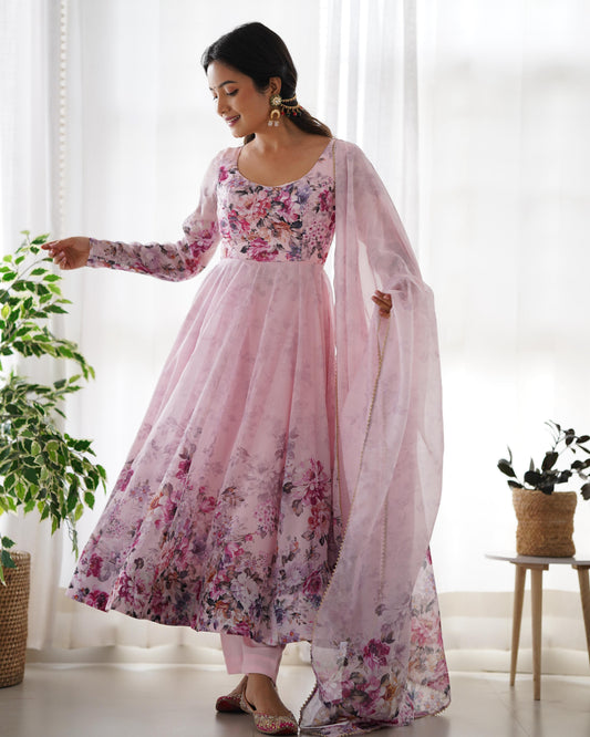 PINK PEACOCK ANARKALI SUIT