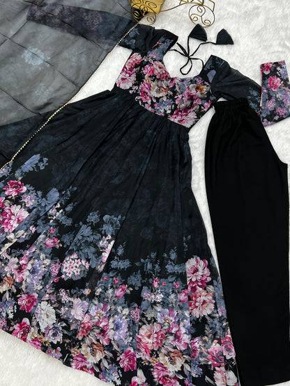 BLACK PEACOCK ANARKALI SUIT