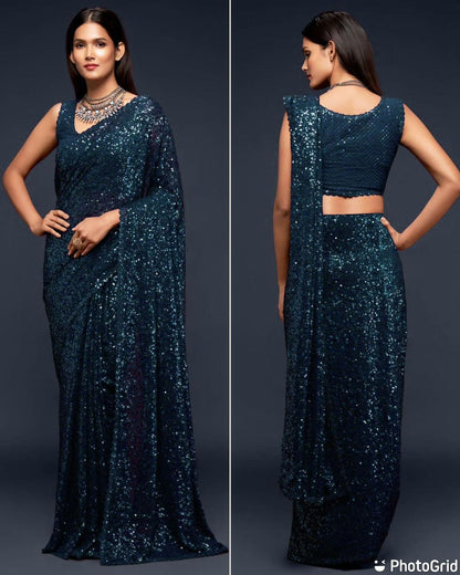 WINE COLOR CUT WORK GEORGETTE WITH SEQUINS WORK  SARE