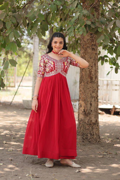 DAZZLING DIAMOND ZARI THREAD ANARKALI GOWN