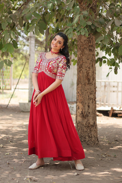 DAZZLING DIAMOND ZARI THREAD ANARKALI GOWN