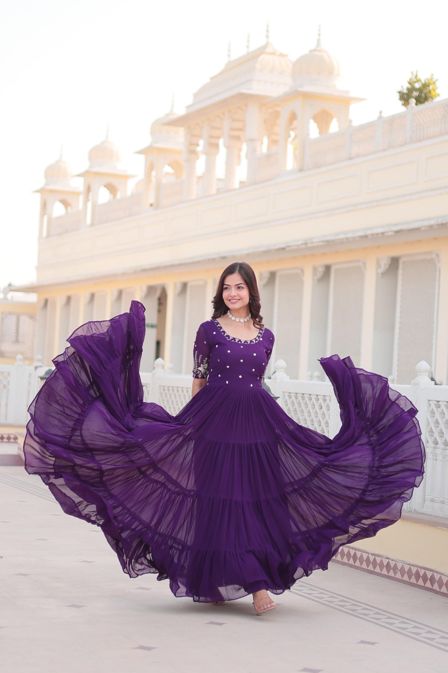 VIBRANT VIOLET PURPLE ANARKALI GOWN