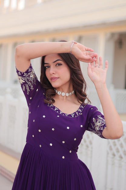 VIBRANT VIOLET PURPLE ANARKALI GOWN