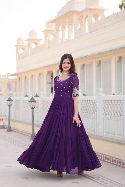 VIBRANT VIOLET PURPLE ANARKALI GOWN