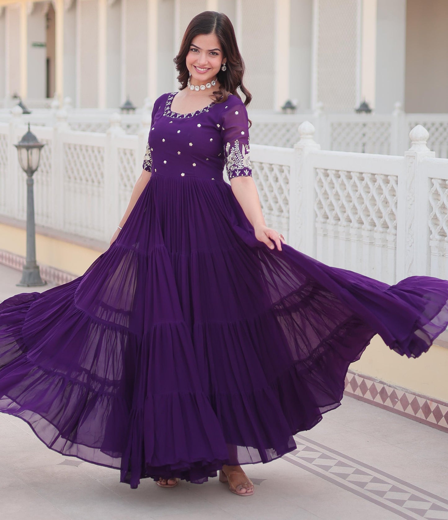 VIBRANT VIOLET PURPLE ANARKALI GOWN