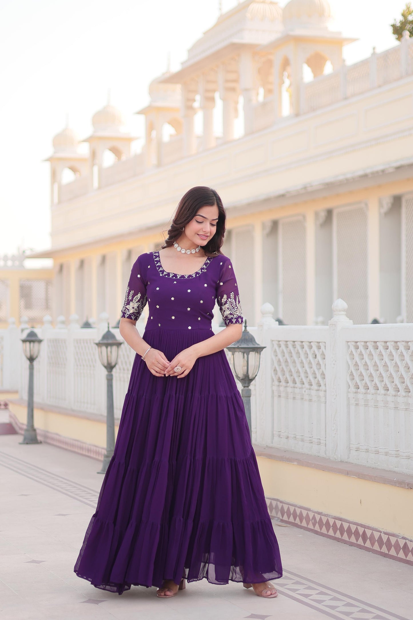 VIBRANT VIOLET PURPLE ANARKALI GOWN