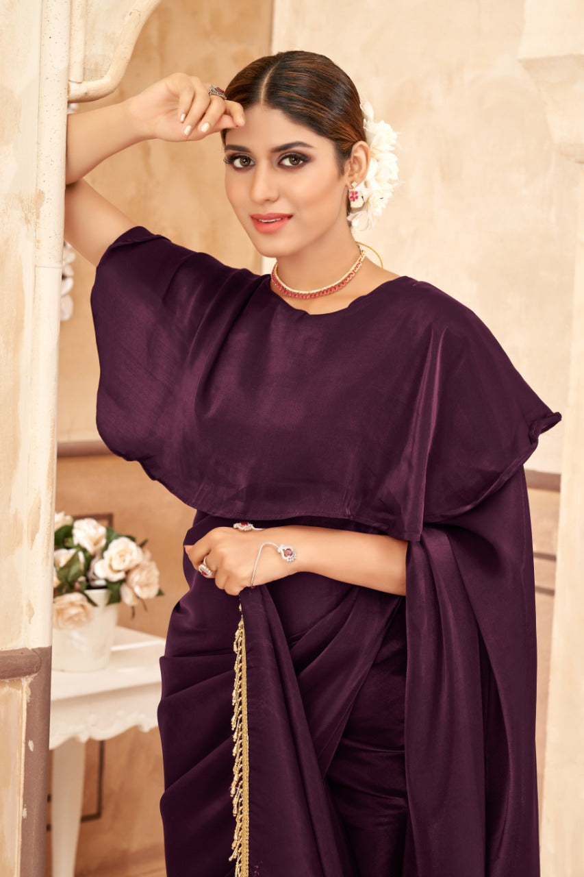 WINE COLOR JIMI SILK SAREE