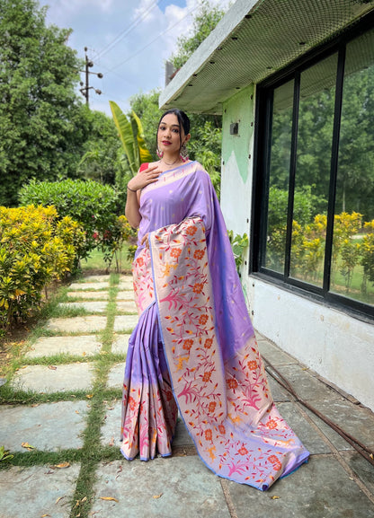 DARK GREEN PURE PAITHANI SILK WITH UNIQUEMOTIF PATTERNS SAREE