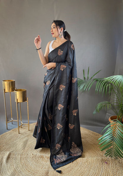 GOLDEN COLOR SOFT SILK WITH ZARI EMBROIDERY & PIPING WORK  SAREE