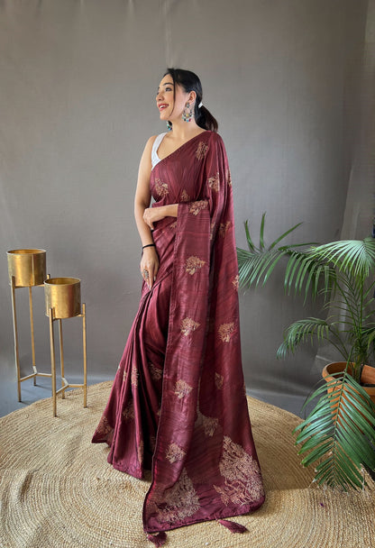 GOLDEN COLOR SOFT SILK WITH ZARI EMBROIDERY & PIPING WORK  SAREE