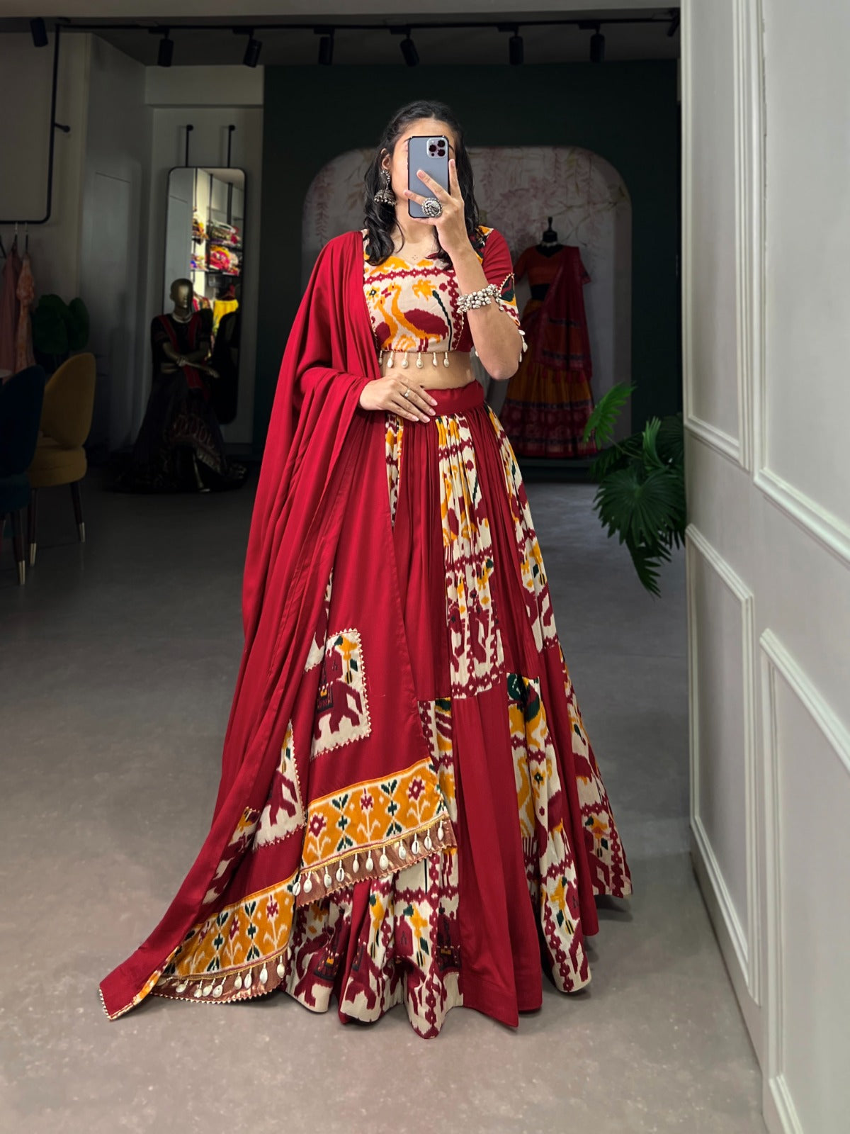 PLAIN WITH PRINTET LEHENGA