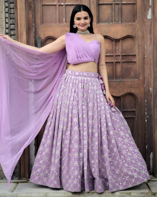 BABY PINK EMBROIDERED LEHENGA