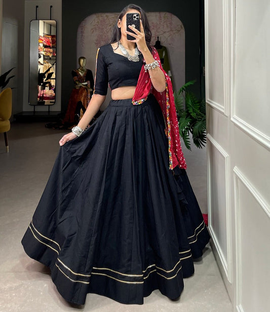 BLACK  GOTA RADIANCE LEHENGA