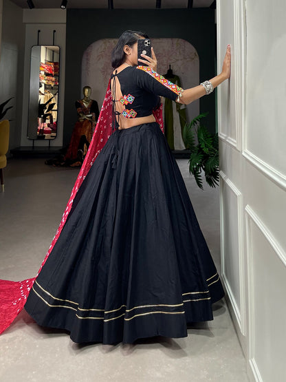 BLACK  GOTA RADIANCE LEHENGA