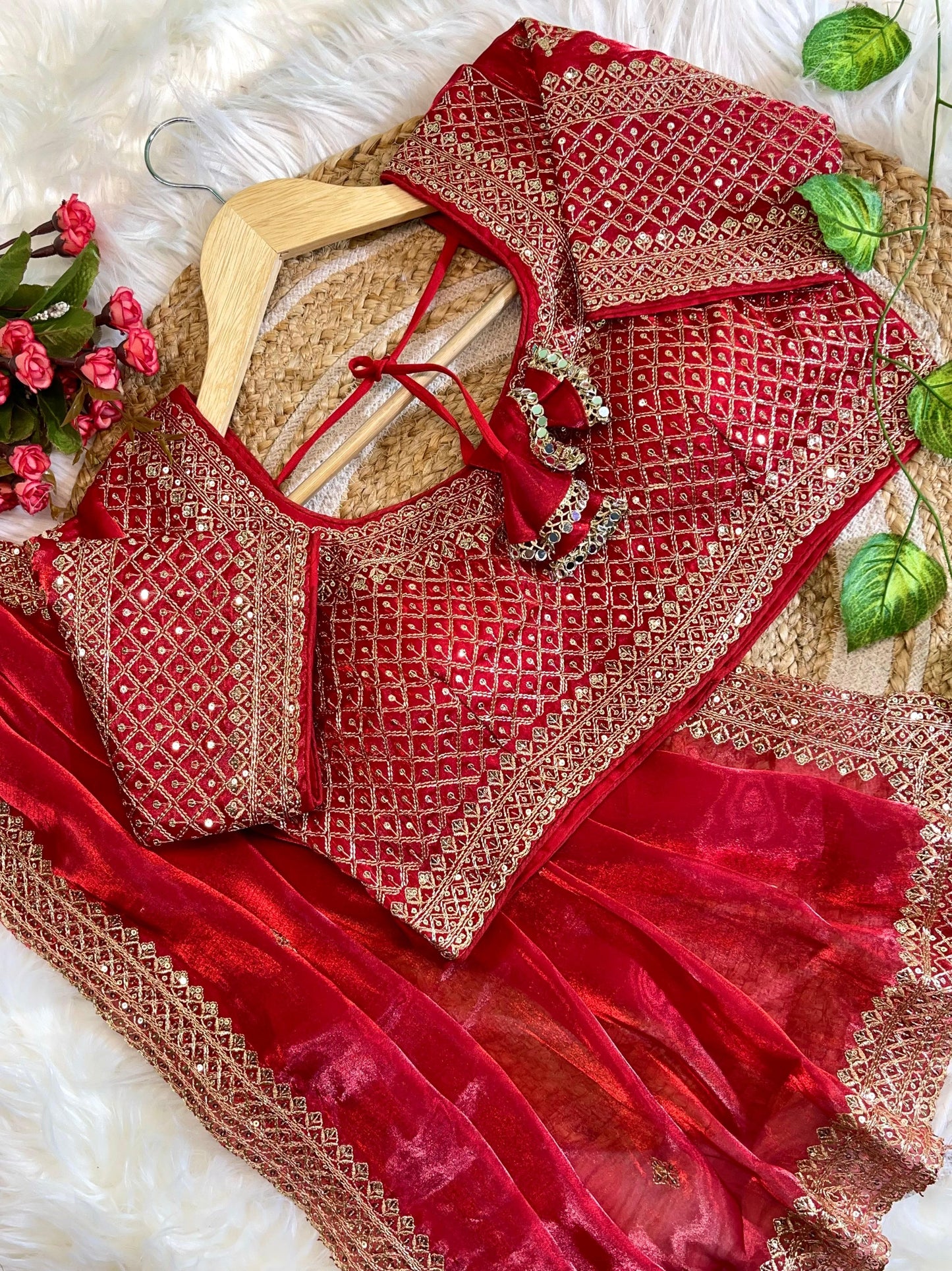 Red Soft Zimmy Choo Silk Saree