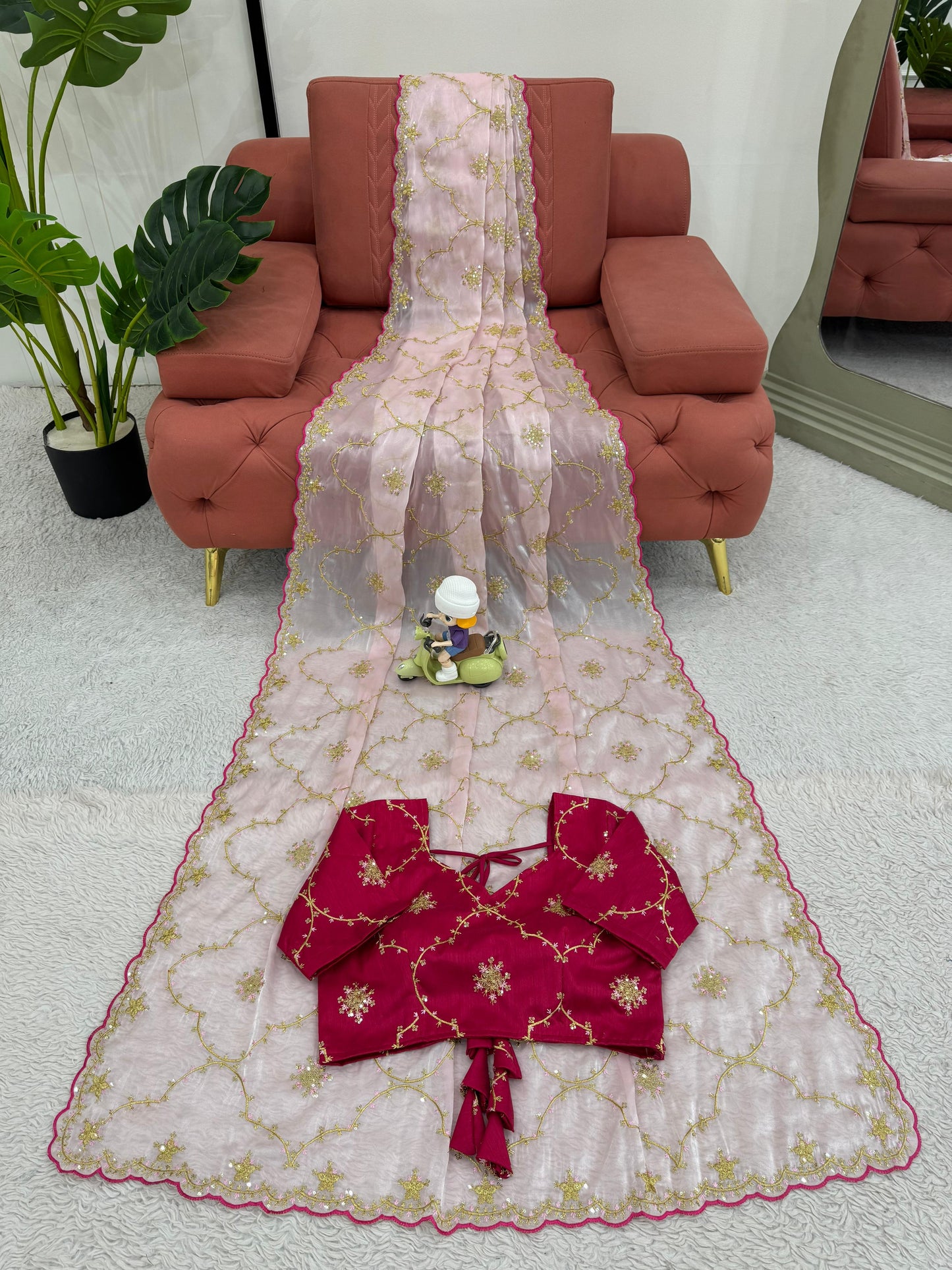 Baby Pink Heavy Zimmy Chu Saree