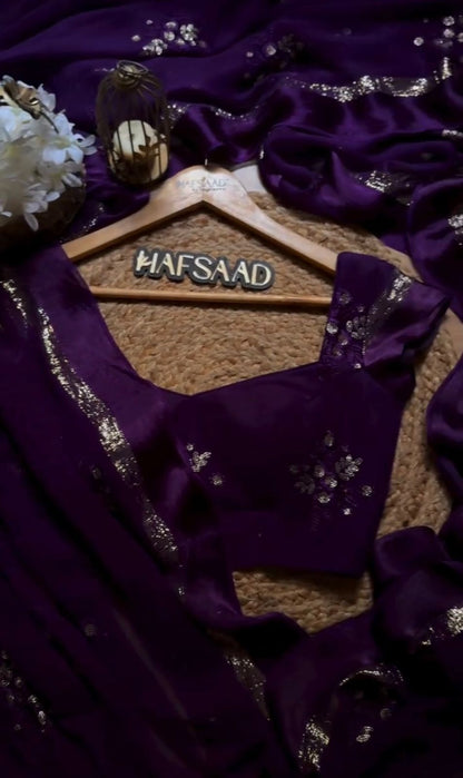 Viscose Patta Thread & Sequin Embroidery Work Saree