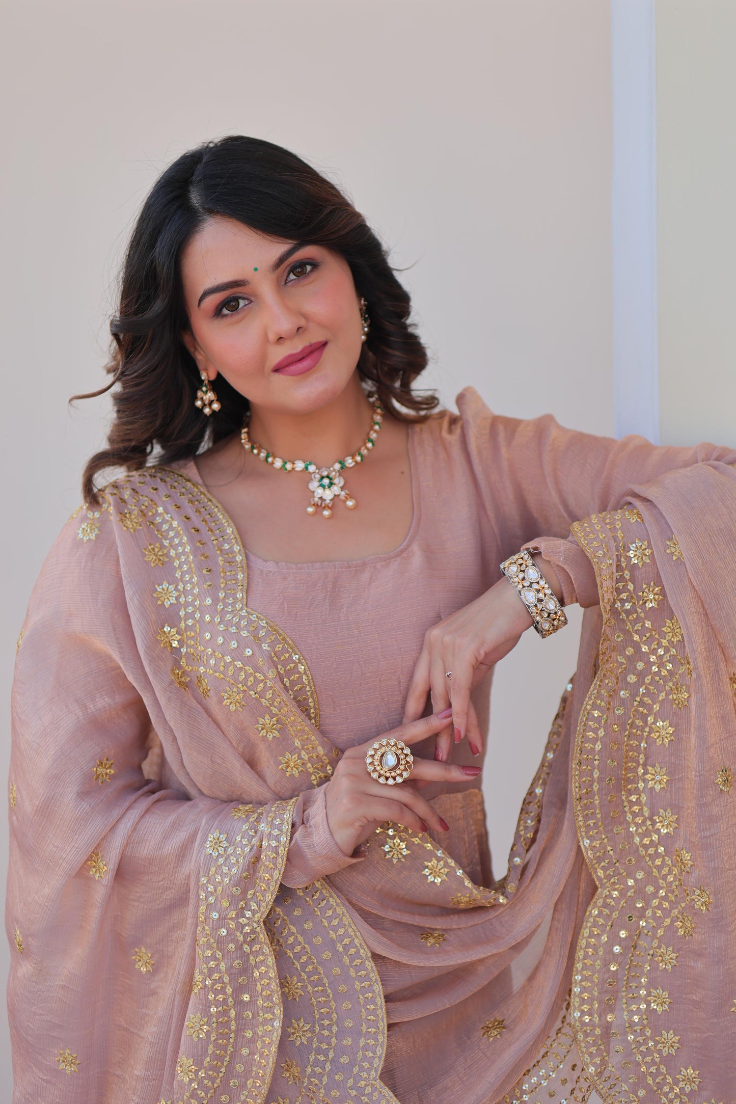 Fabulous Fendy chiffon Gown With Cut-Work Dupatta