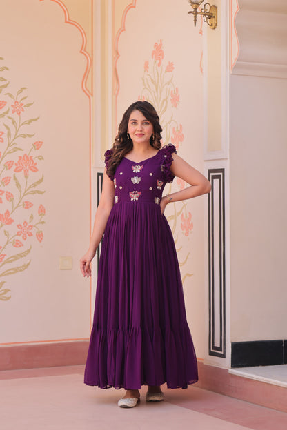 Faux Blooming  Multithreaded Gown