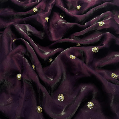 Purple Pure Space Silk With Elegant Texture Saree