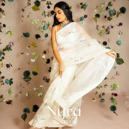 Off White Soft Tebby Silk Saree