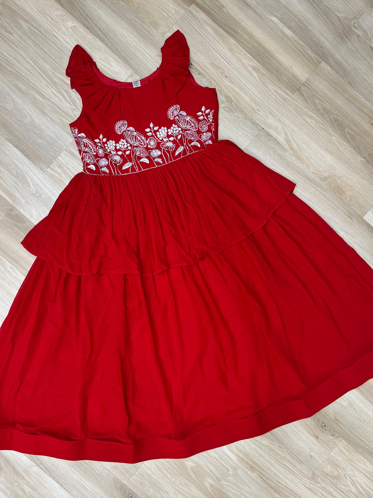 Designer Round Neck With Beads Embroidered Work Gown