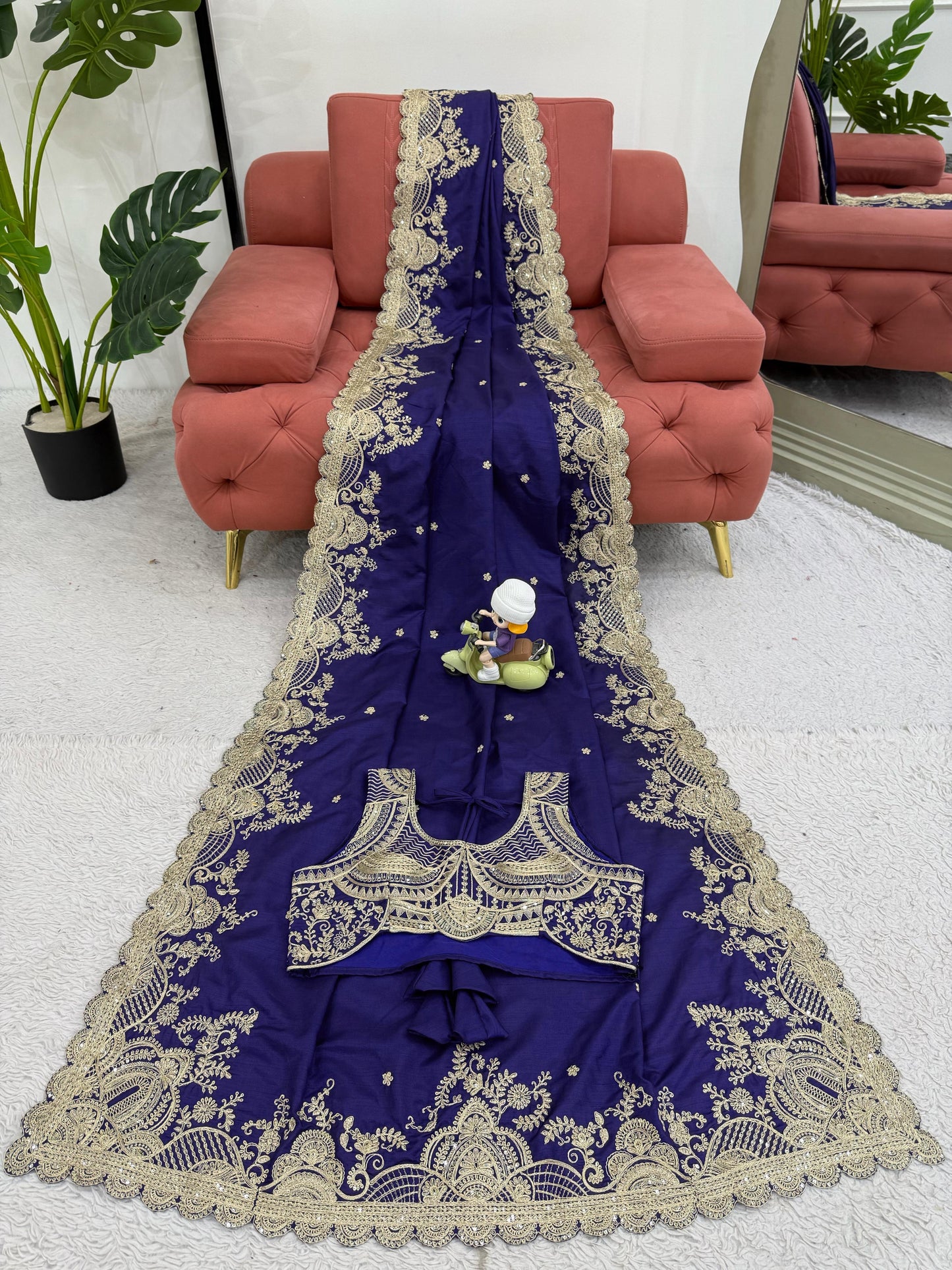 Purple Rangoli Silk Sequins Work Saree