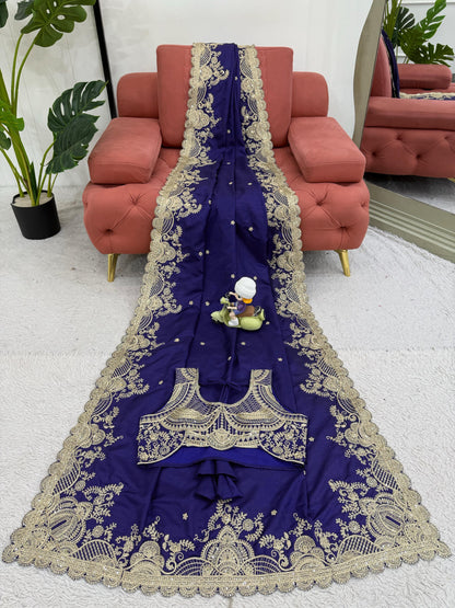 Purple Rangoli Silk Sequins Work Saree