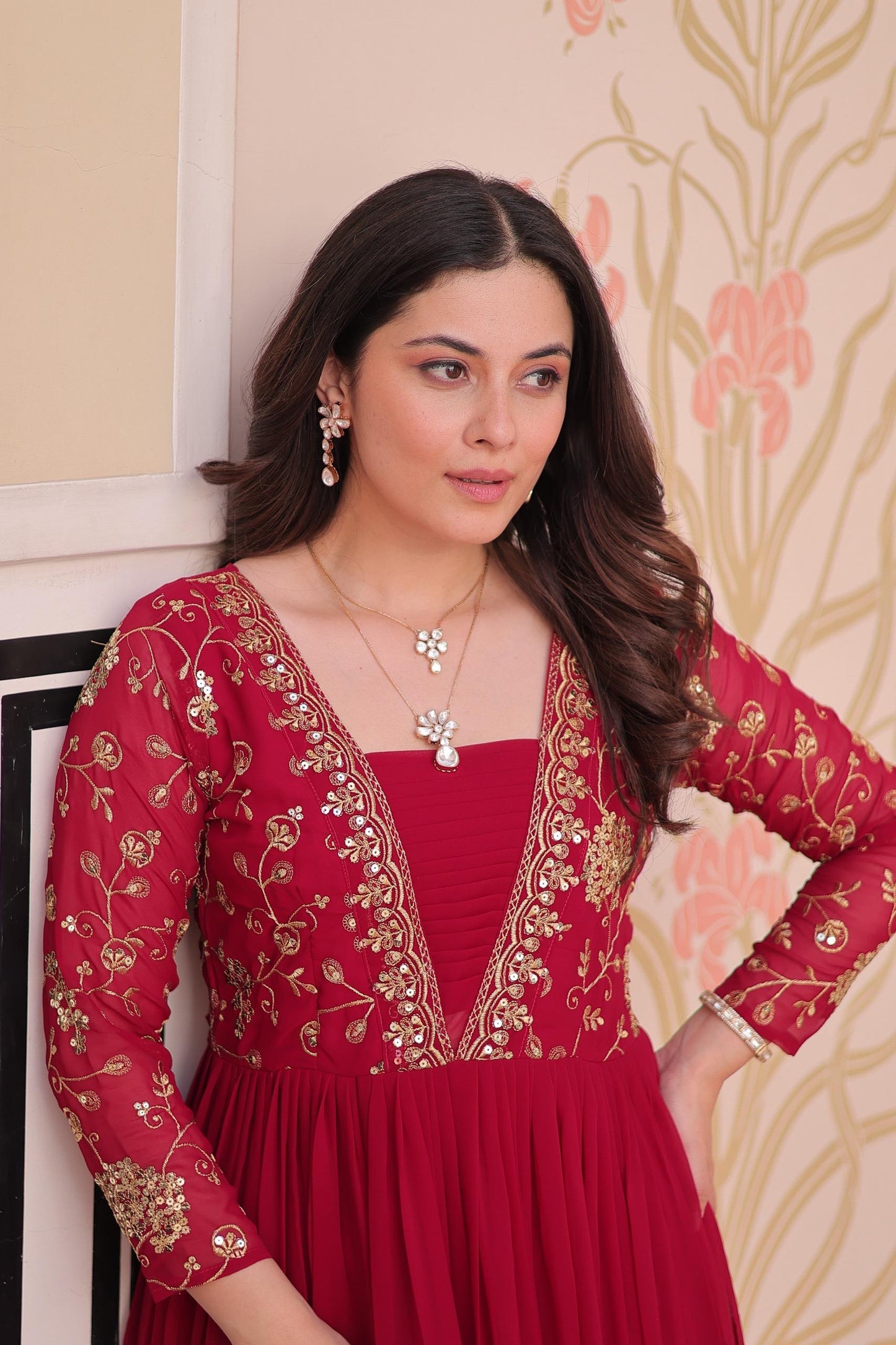 Rani Faux Blooming  Zari Work Gown