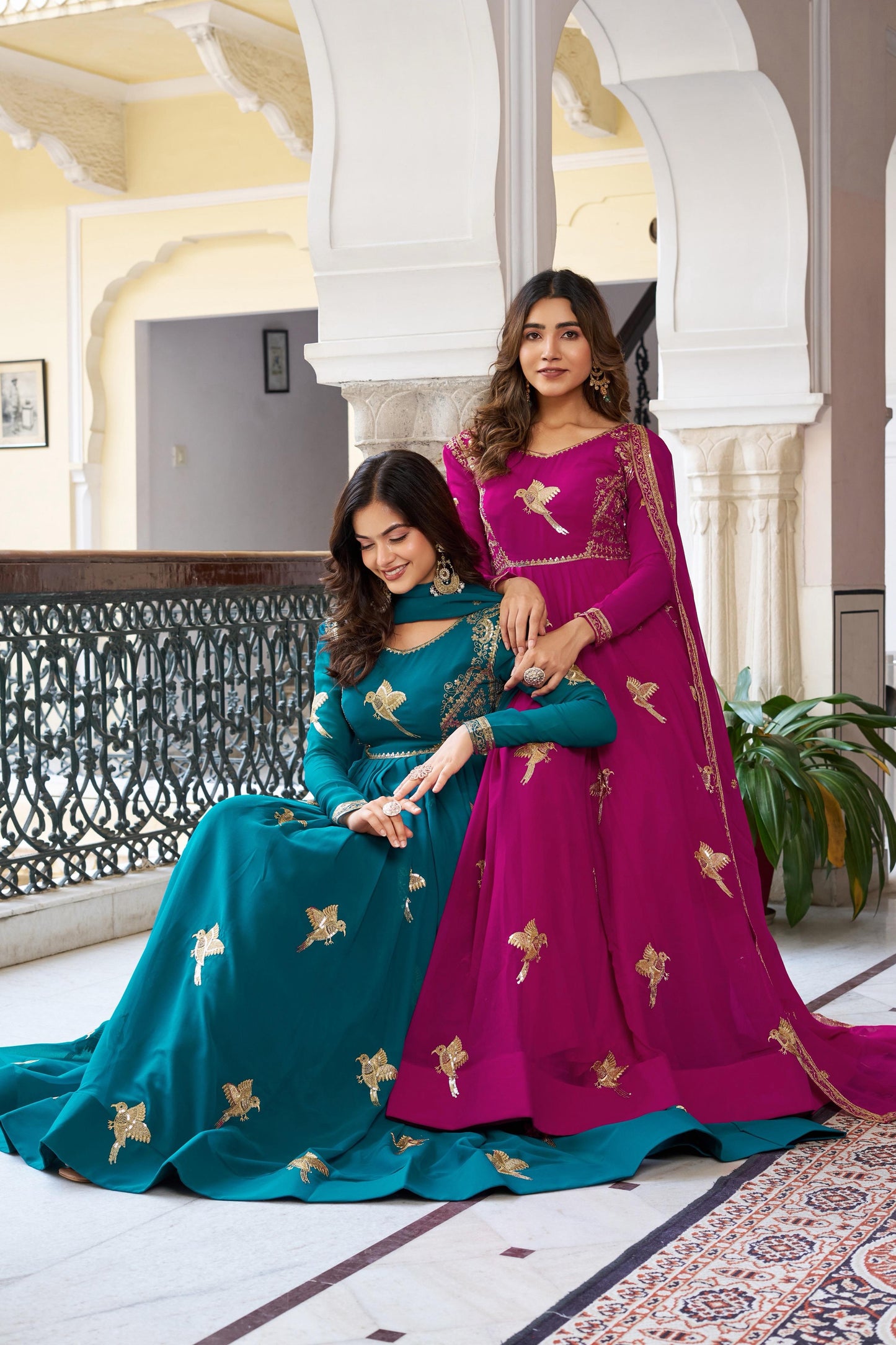 Rama Faux Georgette Thread with Sequins Work 3pc Kurta Set