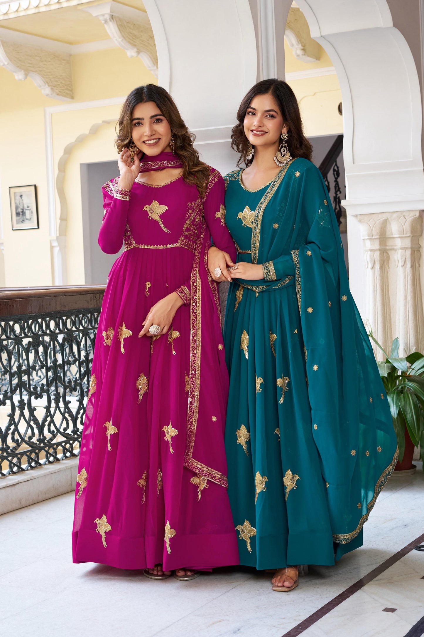 Rama Faux Georgette Thread with Sequins Work 3pc Kurta Set
