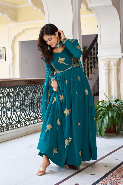 Rama Faux Georgette Thread with Sequins Work 3pc Kurta Set